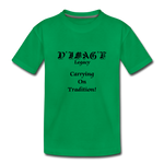 D'IMAG'E Legacy Wordmark & Slogan Youth Premium T-Shirt - kelly green