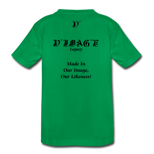 D'IMAG'E Legacy Wordmark & Slogan Youth Premium T-Shirt - kelly green