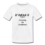 D'IMAG'E Legacy Wordmark & Slogan Toddler Premium T-Shirt - white