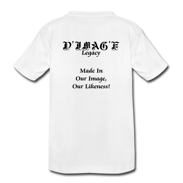 D'IMAG'E Legacy Wordmark & Slogan Toddler Premium T-Shirt - white