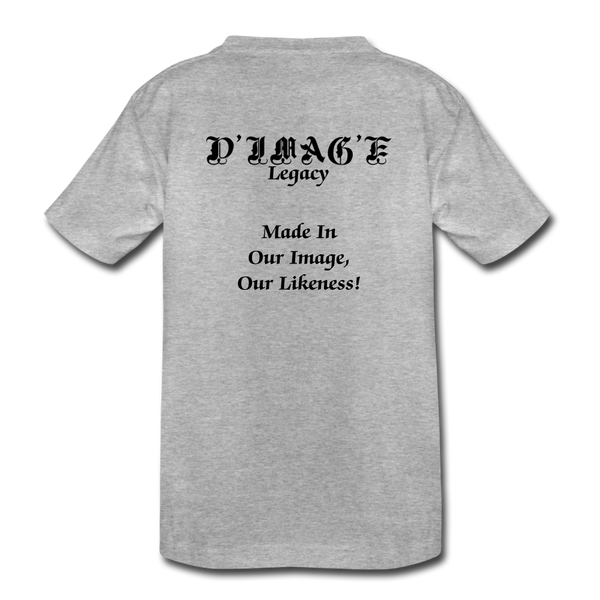 D'IMAG'E Legacy Wordmark & Slogan Toddler Premium T-Shirt - heather gray