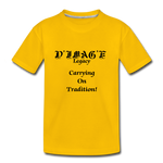 D'IMAG'E Legacy Wordmark & Slogan Toddler Premium T-Shirt - sun yellow