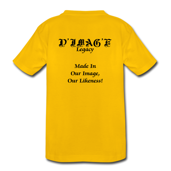 D'IMAG'E Legacy Wordmark & Slogan Toddler Premium T-Shirt - sun yellow