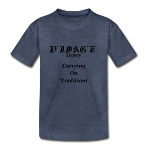 D'IMAG'E Legacy Wordmark & Slogan Toddler Premium T-Shirt - heather blue