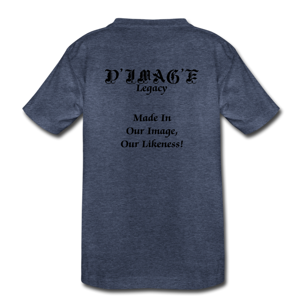 D'IMAG'E Legacy Wordmark & Slogan Toddler Premium T-Shirt - heather blue