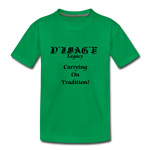 D'IMAG'E Legacy Wordmark & Slogan Toddler Premium T-Shirt - kelly green