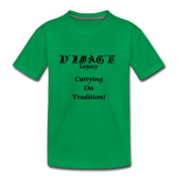 D'IMAG'E Legacy Wordmark & Slogan Toddler Premium T-Shirt - kelly green