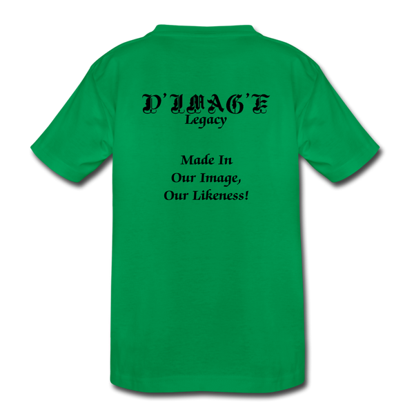 D'IMAG'E Legacy Wordmark & Slogan Toddler Premium T-Shirt - kelly green