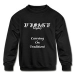 D'IMAG'E Legacy Youth Wordmark & Slogan Unisex Crewneck Sweatshirt - black