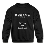 D'IMAG'E Legacy Youth Wordmark & Slogan Unisex Crewneck Sweatshirt - black