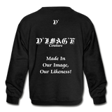 D'IMAG'E Legacy Youth Wordmark & Slogan Unisex Crewneck Sweatshirt - black