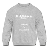 D'IMAG'E Legacy Youth Wordmark & Slogan Unisex Crewneck Sweatshirt - heather gray