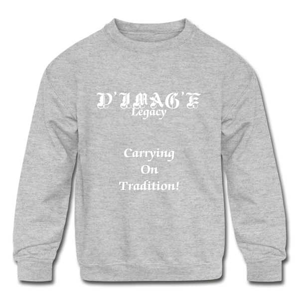 D'IMAG'E Legacy Youth Wordmark & Slogan Unisex Crewneck Sweatshirt - heather gray