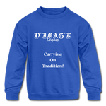 D'IMAG'E Legacy Youth Wordmark & Slogan Unisex Crewneck Sweatshirt - royal blue