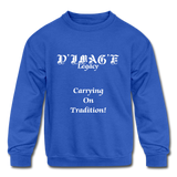 D'IMAG'E Legacy Youth Wordmark & Slogan Unisex Crewneck Sweatshirt - royal blue