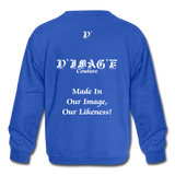 D'IMAG'E Legacy Youth Wordmark & Slogan Unisex Crewneck Sweatshirt - royal blue