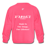 D'IMAG'E Legacy Youth Wordmark & Slogan Unisex Crewneck Sweatshirt - neon pink