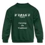 D'IMAG'E Legacy Youth Wordmark & Slogan Unisex Crewneck Sweatshirt - forest green