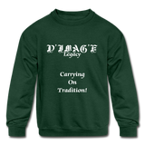 D'IMAG'E Legacy Youth Wordmark & Slogan Unisex Crewneck Sweatshirt - forest green