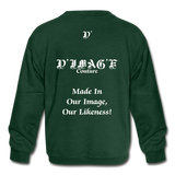 D'IMAG'E Legacy Youth Wordmark & Slogan Unisex Crewneck Sweatshirt - forest green