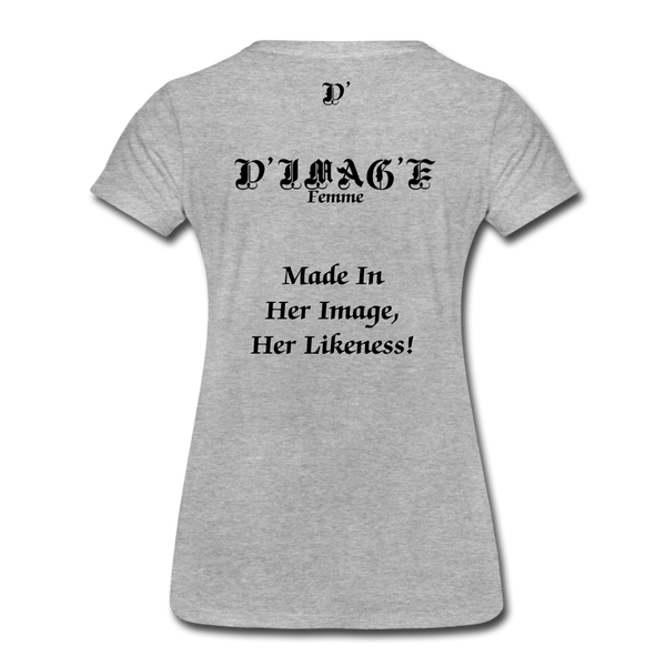 D'IMAG'E Couture Wordmark & Slogan Women's Premium T-Shirt - heather gray