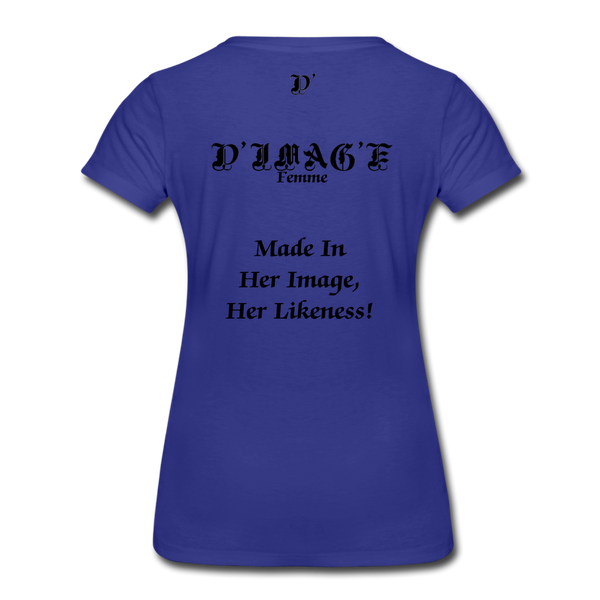 D'IMAG'E Couture Wordmark & Slogan Women's Premium T-Shirt - royal blue