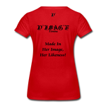 D'IMAG'E Couture Wordmark & Slogan Women's Premium T-Shirt - red