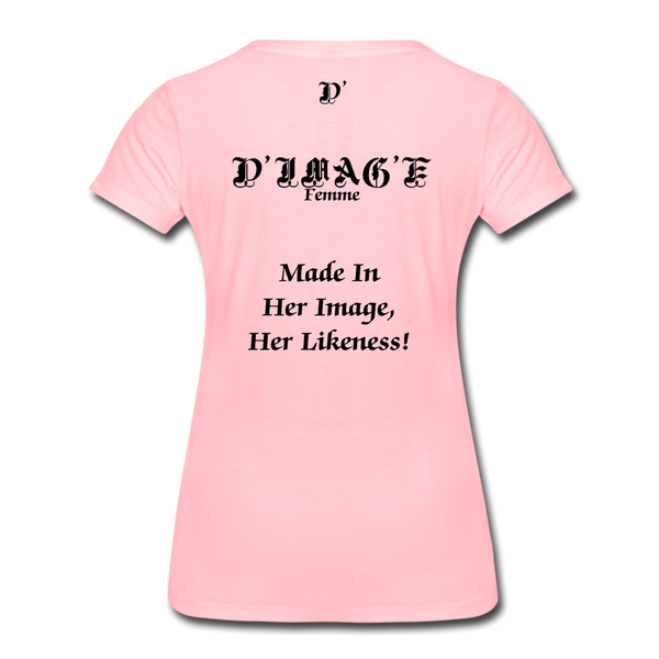 D'IMAG'E Couture Wordmark & Slogan Women's Premium T-Shirt - pink