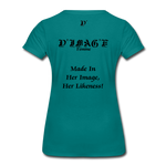 D'IMAG'E Couture Wordmark & Slogan Women's Premium T-Shirt - teal