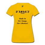 D'IMAG'E Couture Wordmark & Slogan Women's Premium T-Shirt - sun yellow