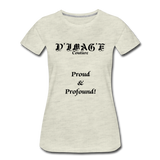 D'IMAG'E Couture Wordmark & Slogan Women's Premium T-Shirt - heather oatmeal