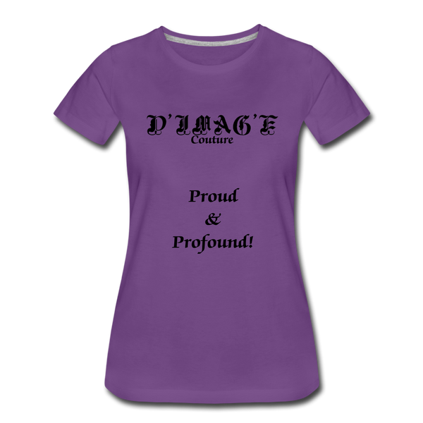 D'IMAG'E Couture Wordmark & Slogan Women's Premium T-Shirt - purple