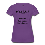 D'IMAG'E Couture Wordmark & Slogan Women's Premium T-Shirt - purple