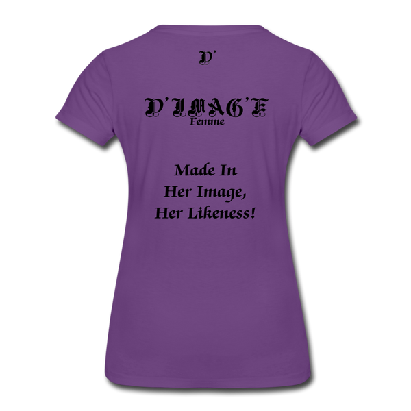 D'IMAG'E Couture Wordmark & Slogan Women's Premium T-Shirt - purple