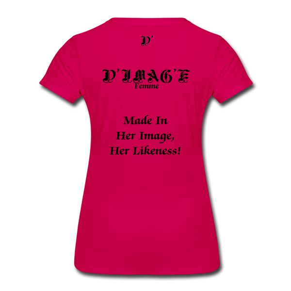 D'IMAG'E Couture Wordmark & Slogan Women's Premium T-Shirt - dark pink