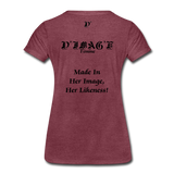 D'IMAG'E Couture Wordmark & Slogan Women's Premium T-Shirt - heather burgundy