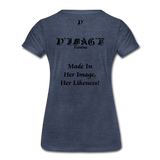 D'IMAG'E Couture Wordmark & Slogan Women's Premium T-Shirt - heather blue