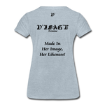 D'IMAG'E Couture Wordmark & Slogan Women's Premium T-Shirt - heather ice blue