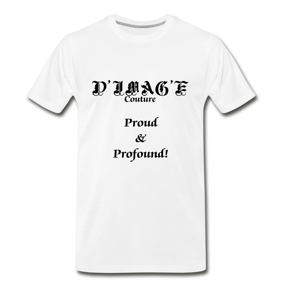 D'IMAG'E Couture Wordmark & Slogan Men's Premium T-Shirt - white