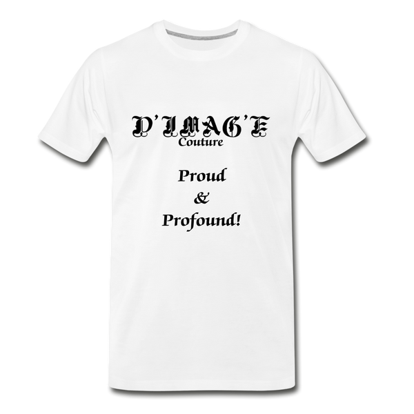 D'IMAG'E Couture Wordmark & Slogan Men's Premium T-Shirt - white