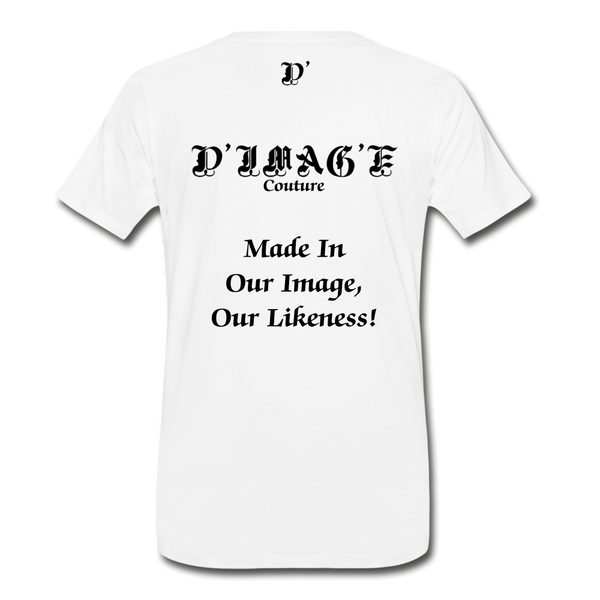 D'IMAG'E Couture Wordmark & Slogan Men's Premium T-Shirt - white