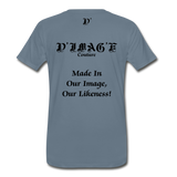 D'IMAG'E Couture Wordmark & Slogan Men's Premium T-Shirt - steel blue