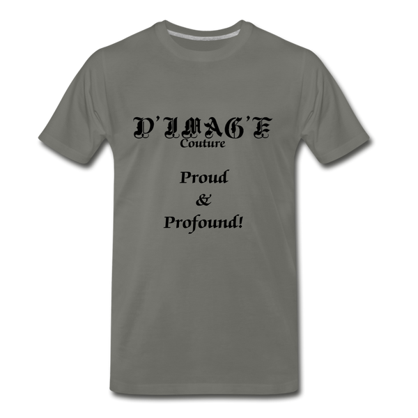 D'IMAG'E Couture Wordmark & Slogan Men's Premium T-Shirt - asphalt gray