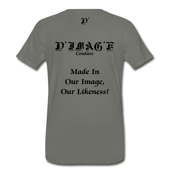 D'IMAG'E Couture Wordmark & Slogan Men's Premium T-Shirt - asphalt gray