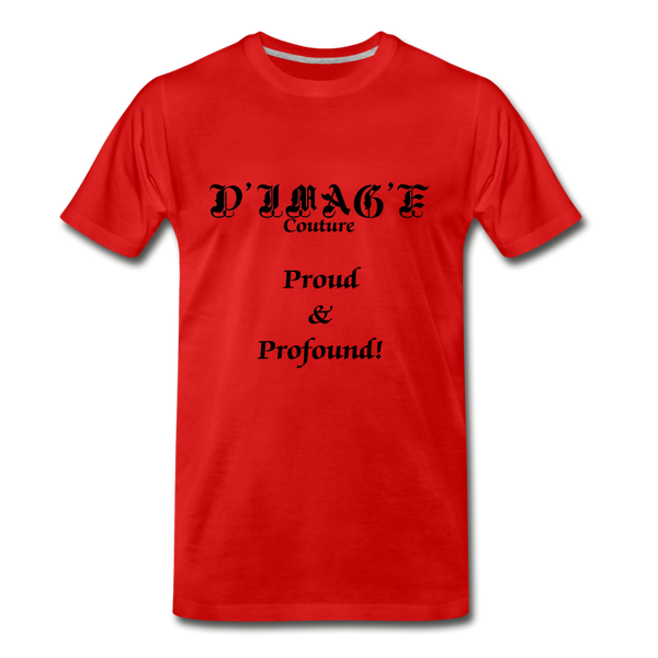 D'IMAG'E Couture Wordmark & Slogan Men's Premium T-Shirt - red