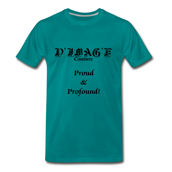 D'IMAG'E Couture Wordmark & Slogan Men's Premium T-Shirt - teal