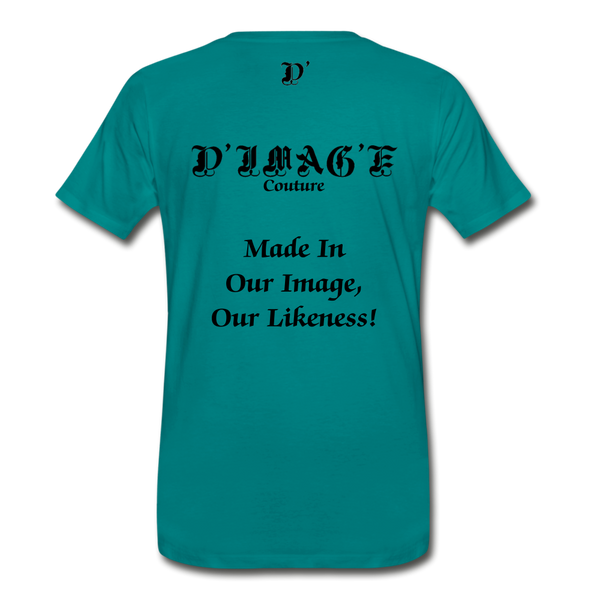 D'IMAG'E Couture Wordmark & Slogan Men's Premium T-Shirt - teal