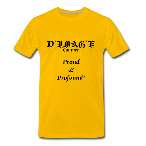 D'IMAG'E Couture Wordmark & Slogan Men's Premium T-Shirt - sun yellow