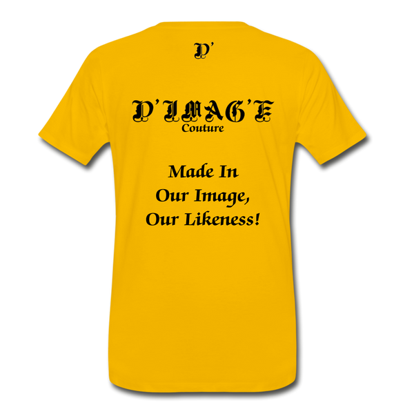 D'IMAG'E Couture Wordmark & Slogan Men's Premium T-Shirt - sun yellow