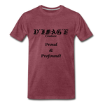 D'IMAG'E Couture Wordmark & Slogan Men's Premium T-Shirt - heather burgundy